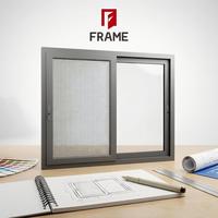 Maßgefertigtes Modernes Außen-Schiebefenster mit Thermischer Trennung aus Aluminiumlegierung, Doppelverglasung, Gehärtetem Glas, Energieeffizient und Einbruchsicher