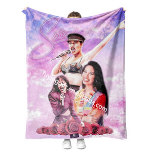 Manta de poliéster para sofá de sala de estar Selena Quintanilla personalizada a buen precio, manta cálida para cama para invierno - Product Image 6