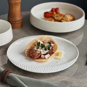 Ensemble d'<span class=keywords><strong>assiettes</strong></span> de cuisine d'hôtel Vaisselle en céramique Vaisselle en argile Vaisselle d'hôtel Vaisselle en porcelaine fine gaufrée - Product Image 3