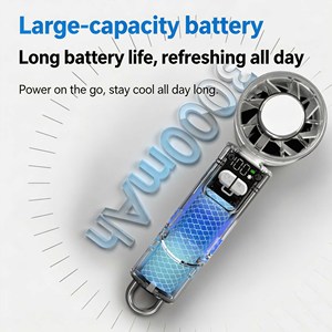 WUYANG Ice Compress Cooling <b>Handheld</b> Turbo <b>Fan</b>, 5-Speed Rechargeable Mini USB Personal <b>Fan</b> with Digital Display for Outdoor - Product Image 4