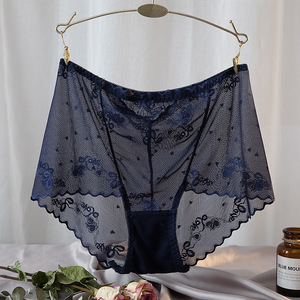 Plus Size Frauen Slips Fett Frauen Spitze Tanga Höschen Slips Höschen Unterwäsche Transparente Hipster Nylon Baumwolle Spandex Damen - Product Image 6