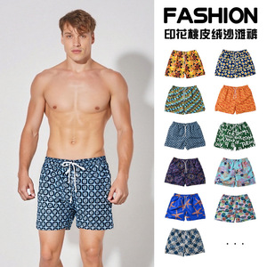 Traje de Baño para Hombre, Estampado, de Secado Rápido, Cintura Media, para Playa, Surf y Vacaciones - Product Image 1