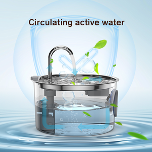 نافورة مياه أوتوماتيكية للحيوانات الأليفة من الفولاذ المقاوم للصدأ فائقة الهدوء سعة 3.2 لتر كبيرة الحجم تعمل بالكهرباء للقطط والكلاب - Product Image 5