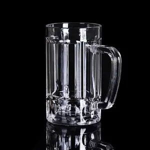Taza de cerveza transparente Tritan, vaso de plástico para beber whisky, barra de vidrio