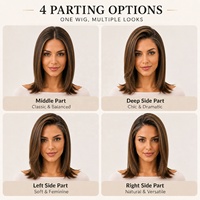 Perruque Lace Front Synthétique Premium en Fibre Kanekalon Lisse, Résistante à la Chaleur, Sans Colle, Mono Top, Densité 130%, Bonnet Ajustable, Prête à Porter