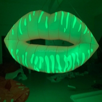 Modèle de bouche gonflable géant lèvres roses gonflables avec lumière led pour les décorations de fête