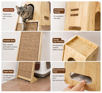 PAIPET Griffoir pour chat, griffoir mural en bois et sisal avec plateforme arquée, mobilier pour chat peu encombrant, vente en gros