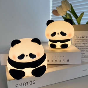 Luce notturna a LED sensibile al tocco, design a forma di <span class=keywords><strong>panda</strong></span>, regolazione a tre livelli, illuminazione colorata, funzione timer, ricaricabile, luce soffusa - Product Image 2