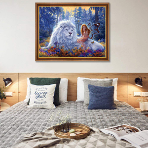 Kit de Peinture Diamant 5D DIY SONGWOO Personnalisé, Style Noble, 12x16, Carré Acrylique, Décoration Murale Chambre <span class=keywords><strong>Lion</strong></span> Fille - Product Image 3