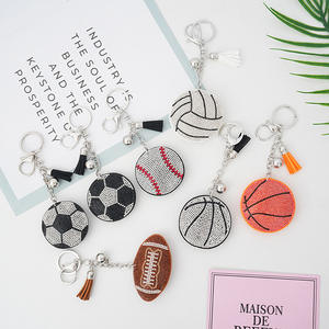 Hot Selling Flanel Voetbal Honkbal Basketbal Bling Strass Crystal Sport Sleutelhanger - Product Image 2