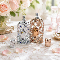 Flacon de parfum en verre plat rond vide, nouveau design, flacon pulvérisateur cosmétique 50ml 70ml, pulvérisateur à sertir, boîte d'emballage personnalisée