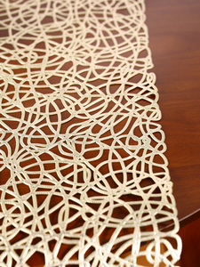 Tabletex Hot Sell Ready to Ship PVC Gold and <strong>Silver</strong> 150x35cm Rectangle <strong>Table</strong> <strong>Runner</strong> for Parties Weddings - Product Image 6