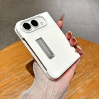 Étui pliable pour téléphone portable en grain de litchi, support couleur unie, protection antichute en PU pour iPhone 18 Duo