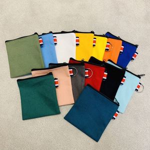 Cute Solid Color Canvas Key Travel Portable Zipper <b>Change</b> Coin Mini Card <b>Bag</b> - Product Image 1