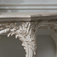 Table de console d'entrée sculptée en bois massif de couleur blanche antique au design de luxe pour villa