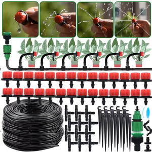 Système d'irrigation goutte à goutte à huit trous, débit réglable, kit d'accessoires d'arrosage de jardin avec capuchon rouge, ensemble de coudes de 10, 20, 30 mètres - Product Image 3