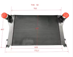 JSY Nouvel Intercooler Avant en Aluminium Amélioré pour VW Golf 7 MK7 R GTI 2.0T <span class=keywords><strong>Audi</strong></span> A3 <span class=keywords><strong>Q2</strong></span> Q3 Haute Performance Noir/Argent - Product Image 3