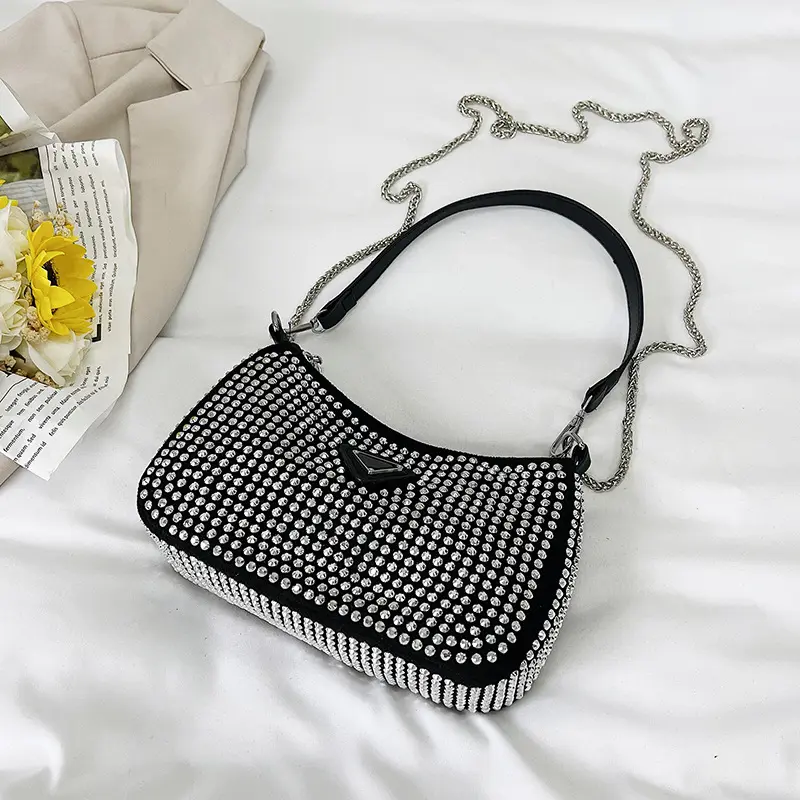 Tas tangan wanita desainer terlaris tas selempang mewah untuk wanita berlian tas ketiak modis