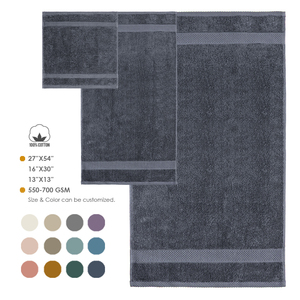 Nuevo Juego de Toallas de Baño de Lujo <span class=keywords><strong>Etex</strong></span> 100% Algodón, Tejido Comprimido de Secado Rápido, Color Sólido, Certificado OEKO-TEX, Ecológico y Antimicrobiano - Product Image 2