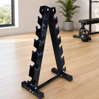 Support de rangement vertical pour haltères, 6 paires, en forme de A, autoportant, avec supports en caoutchouc, pour entraînement de force en salle de sport, directement de l'usine