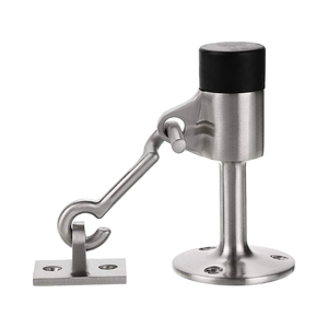 Tope de Puerta de Acero Inoxidable 304 de Alta Resistencia, Montado en la Pared, Silencioso, con Gancho, para Hogar, Oficina, Hotel, Diseño Moderno, Plateado, <span class=keywords><strong>ECREW</strong></span> - Product Image 1
