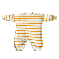 Combinaison à col côtelé rayé pour bébé garçon et fille, tenue une pièce en tricot côtelé à manches longues, barboteuse décontractée pour nourrisson