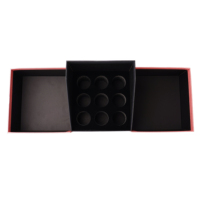 Boîte de rangement rigide multi-tiroirs en gros, personnalisable avec logo, rose et noire, en carton avec insert en mousse pour emballage cadeau cosmétique