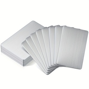 Cartes <span class=keywords><strong>de</strong></span> visite métalliques vierges 86*54*0.5mm, plaques nominatives métalliques brossées double face pour gravure laser, cartes cadeaux VIP DIY, vente en gros - Product Image 2