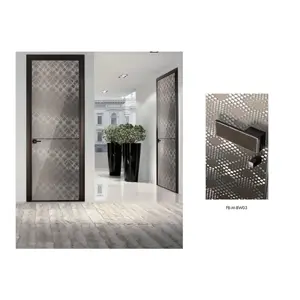 Basit tasarım tek kapı banyo dar çerçeve kanatlı iç PVD ev otel Villa ofisleri için kaplama camı kapı