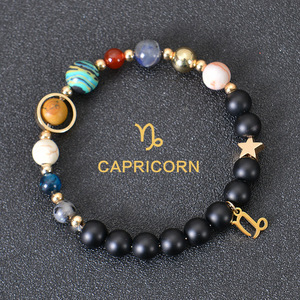 <span class=keywords><strong>Pulsera</strong></span> <span class=keywords><strong>de</strong></span> Zodiaco <span class=keywords><strong>de</strong></span> cuentas planetarias y mate negro natural para hombres y mujeres regalos ZU052 - Product Image 6