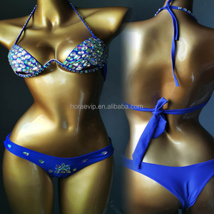 Traje de Baño Monokini Sexy con Aberturas y Diamantes para Mujer, Disfraz para Carnaval, Desfile, Lunes - Product Image 1