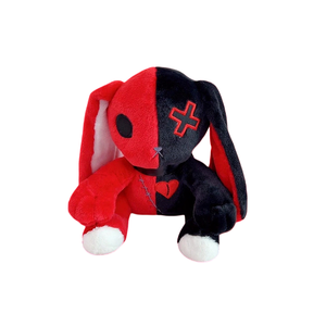 Peluche Lapin Démon Rouge et Noir avec Visage Maléfique, Poupée en Peluche Effrayante pour les Boutiques de Souvenirs des Parcs à Thème - Product Image 4