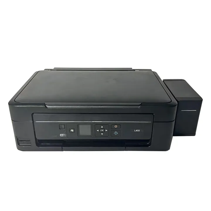 E PSON 오리지널 90% New L455 프린터 4 컬러 염료 잉크 다기능 잉크 A4 데스크탑 잉크젯 3-in-1 인쇄 스캔 복사 프린터 WiFi