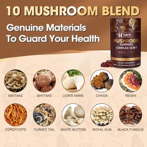 OEM ODM Gummies aux champignons biologiques Mélange Crinière de lion et Chaga Améliore la mémoire et le sommeil 2 Gummies par portion 60 Gummies par flacon - Product Image 2