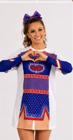 Robe T-shirt de cheerleading personnalisée pour femme, coupe oversize, manches courtes, uniforme d'entraînement d'équipe, couvre-tenue