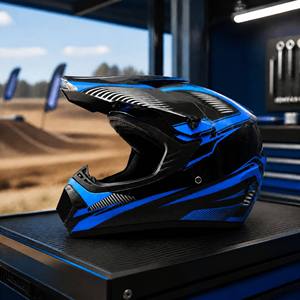 Casco de Motocross Integral DOT Azul y Negro, Casco de Carreras Todoterreno para Motocicleta - Product Image 5