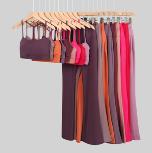 Conjunto de Pantalones Deportivos Personalizados con Corte Acampanado, Ropa Ecológica de Yoga y Fitness para Mujer, Leggings con Abertura Frontal, Tallas Grandes - Product Image 1