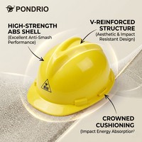 Casque de sécurité PONDRIO robuste en ABS, haute résistance aux chocs, pour travaux industriels, chantiers de construction, mines et énergie