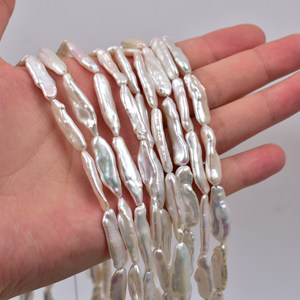 Collar de Perlas de Agua Dulce Naturales Alienígenas de Calidad Superior, Perlas Pipa Blancas y Doradas Coloridas, Accesorios de Joyería Semi-Acabados para DIY - Product Image 4