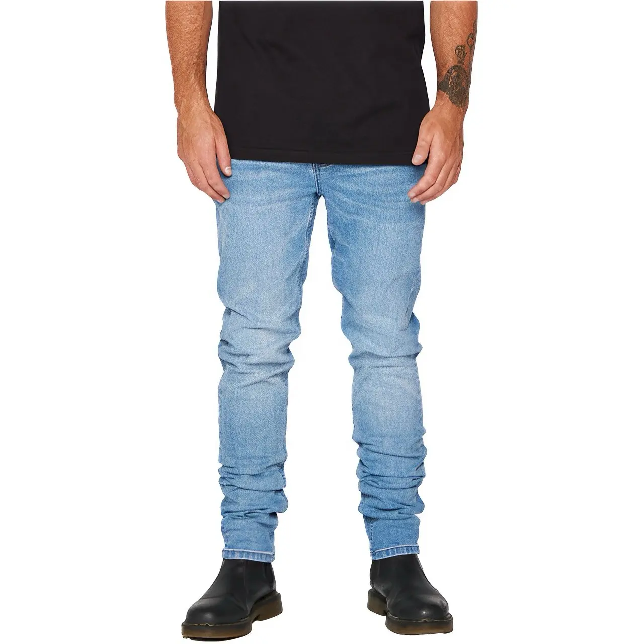 Jeans denim pria, disesuaikan grosir ukuran besar desainer nyaman
