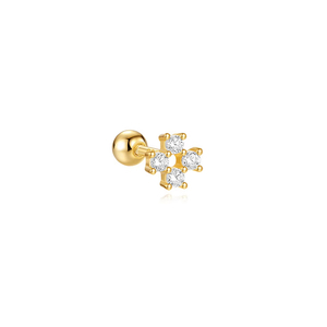 Pendientes de Plata de Ley 925 con Circonitas en Forma de Mini Flor para Niña - Product Image 1