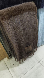 New Design Wholesale Big Size Winter Women Knitted Mink Fur <strong>Shawl</strong> with Pockets Different Colors <strong>Black</strong> Mink <strong>Shawl</strong> Wrap Fur Hat - Product Image 6