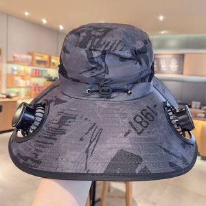 Wholesale Solar <b>Fan</b> Hat Summer Outdoor Hiking Fishing UV Protection Sun Shading Super Large Brim Fisherman Hat - Product Image 2