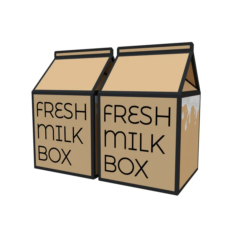 사용자 정의 로고 성격 우유 종이 상자 로고 인쇄 골판지 우유 판지 상자 골판지 지붕 디자인 상자