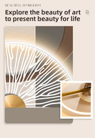 Peinture murale abstraite géométrique de luxe moderne haut de gamme avec applique murale intégrée pour la décoration d'hôtels et de maisons