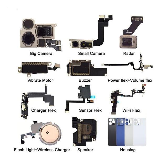 For iphone 13 Pro Max16 15 14 Mini 12 11 Xs Xr X Mobile Phone Parts Motherboard Flex Cable Lcd Screen Camera Housing Back Cover