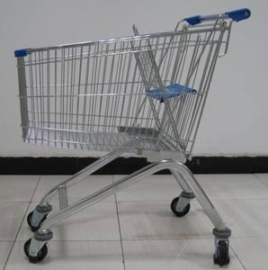 क्रोम प्लेटेड 100 एल यूरोपीय शैली सुपरमार्केट धातु ट्रॉली, 100 एल सुपरमार्केट शॉपिंग कार्ट ट्रॉली - Product Image 2