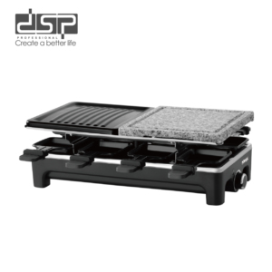 Grill à <span class=keywords><strong>raclette</strong></span> professionnel DSP le plus vendu - 1500W Plaques doubles (fer + marbre) avec 8 spatules |   Base en PP pour les dîners |   Température réglable - Product Image 1