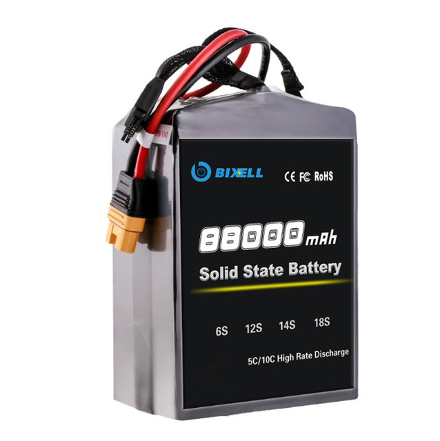 Wholesale Rechargeable 5C/10C High Rate Discharge UAV EVTOL Drone Battery 88000mAh 6S 12S 14S 18S Semi-solid Battery Pack