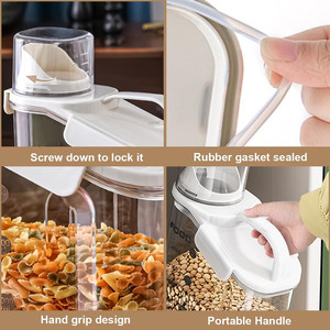 Multifunction Food Storage Containers Dry Food Storage Containers Set With <b>Lids</b> Rice Airtight Clear <b>Plastic</b> Sealed Holder <b>Bin</b> - Product Image 6